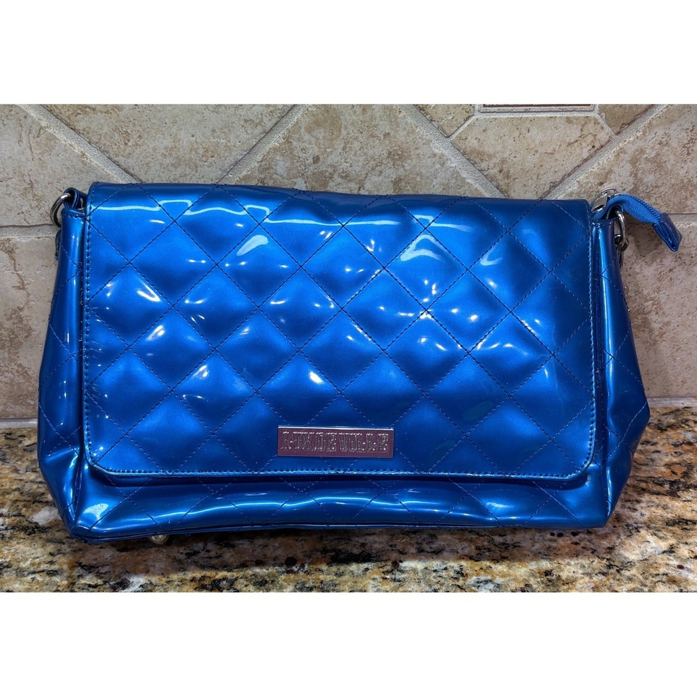 Lux De Ville Blue Quilted Handbag - Retro Rockabilly Style Anchor Charms Y2K
